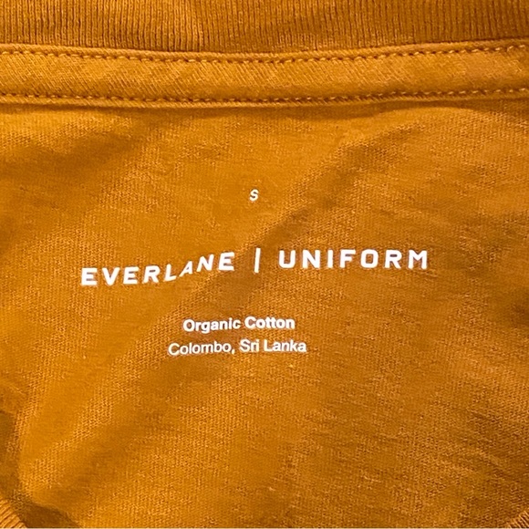 Everlane Uniform T-Shirt Men's Small Mustard Yellow Organic Cotton Crew Neck - Picture 4 of 4